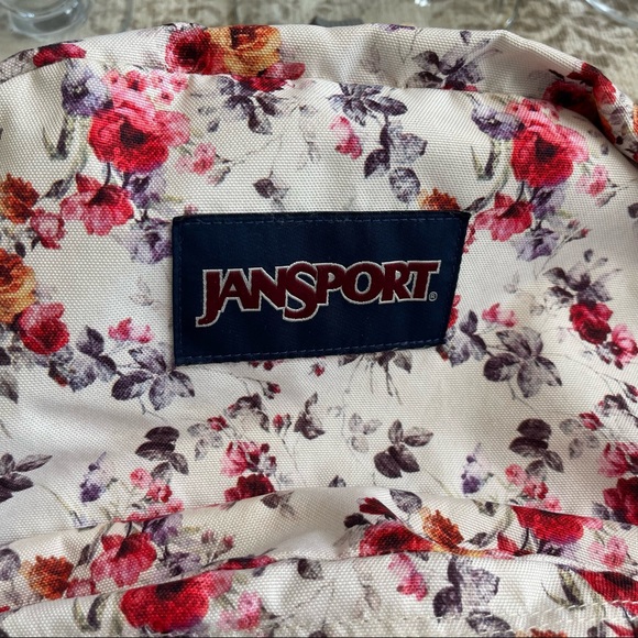 JANSPORT| White backpack with floral disign - Picture 2 of 6